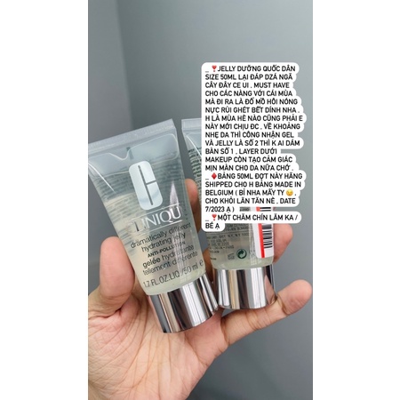 [TRAVELSIZE 50 ML ] THẠCH DƯỠNG DA ĐÌNH ĐÁM CLINIQUE DRAMATICALLY DIFFERENT HYDRATING JELLY