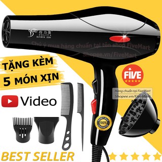 Máy Sấy Tóc Tạo Kiểu Deliya Công Suất Lớn 2200W Tặng Kèm Bộ Phụ Kiện 5 Chi Tiết Tiện Lợi