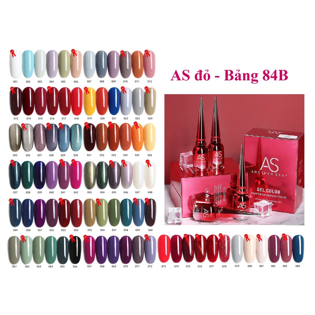 Set 84B bảng 84 màu - AS nhọn (màu 37=>54) | chai đỏ