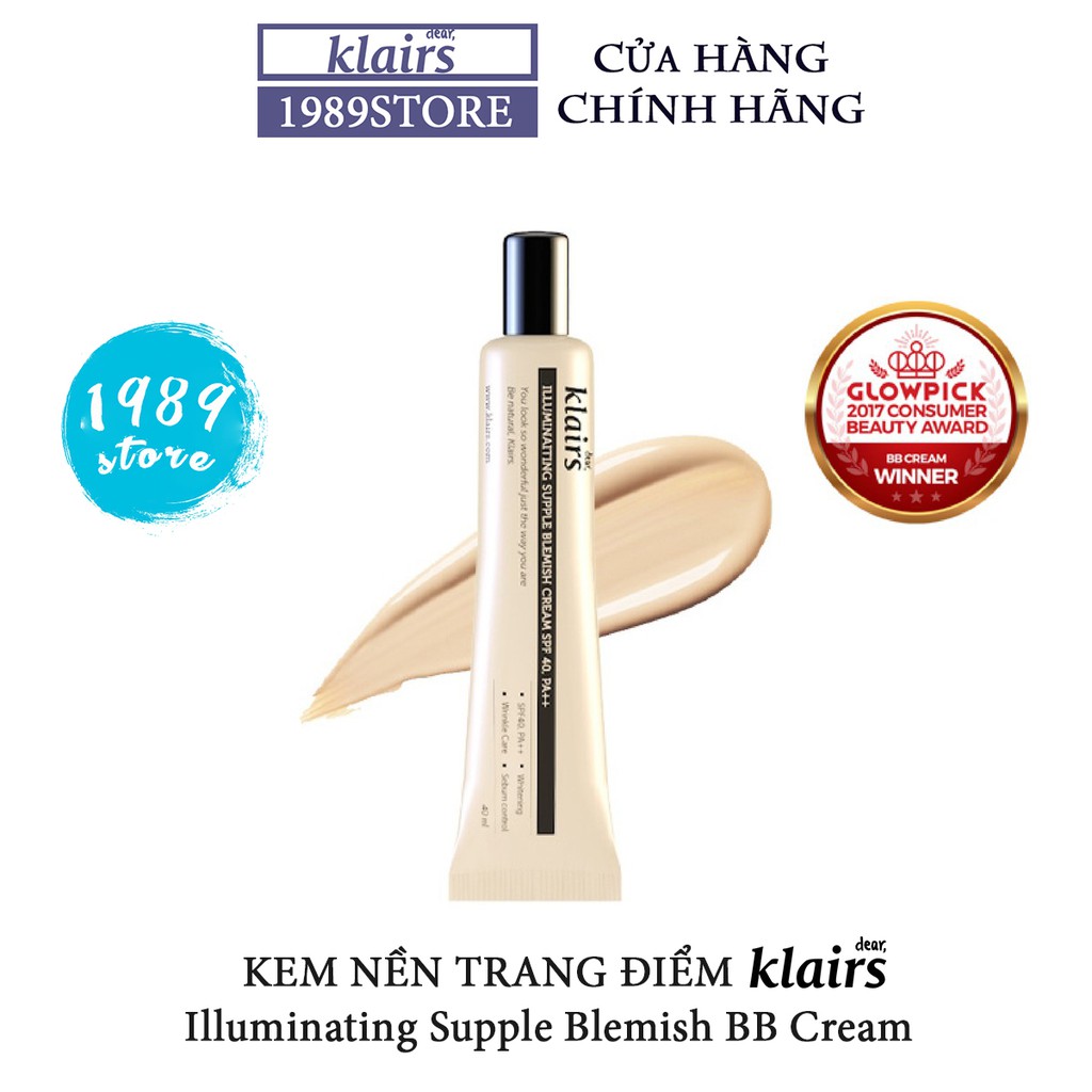 Kem Nền Klairs Illuminating Supple Blemish Cream 40ml Giúp Lớp Nền Căng Mịn - 1989Store Phân Phối Chính Hãng