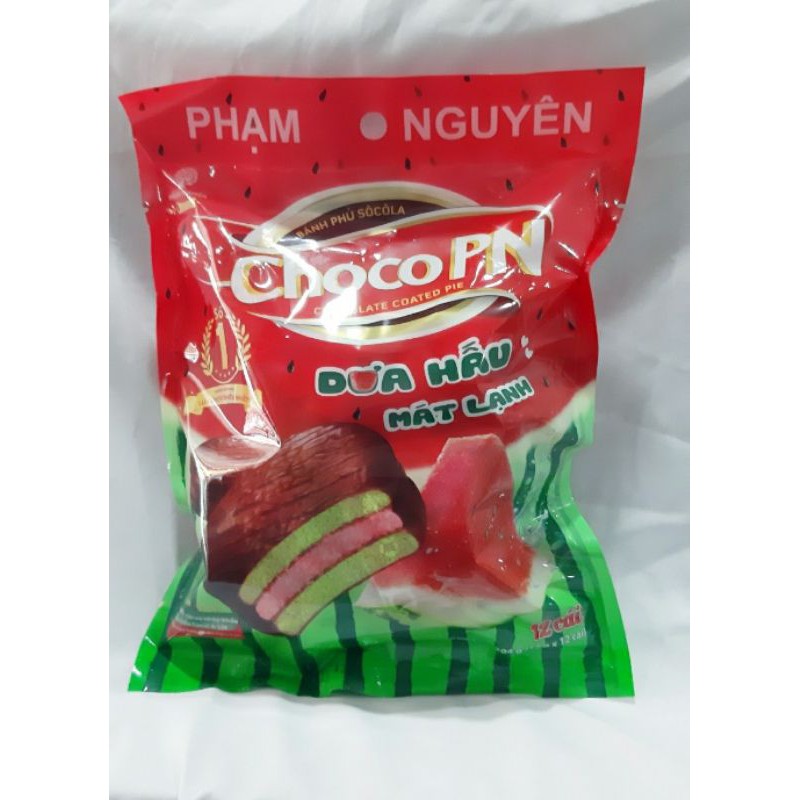 Bánh choco pn phủ socola hương dưa hấu 216g bịch 12 cái