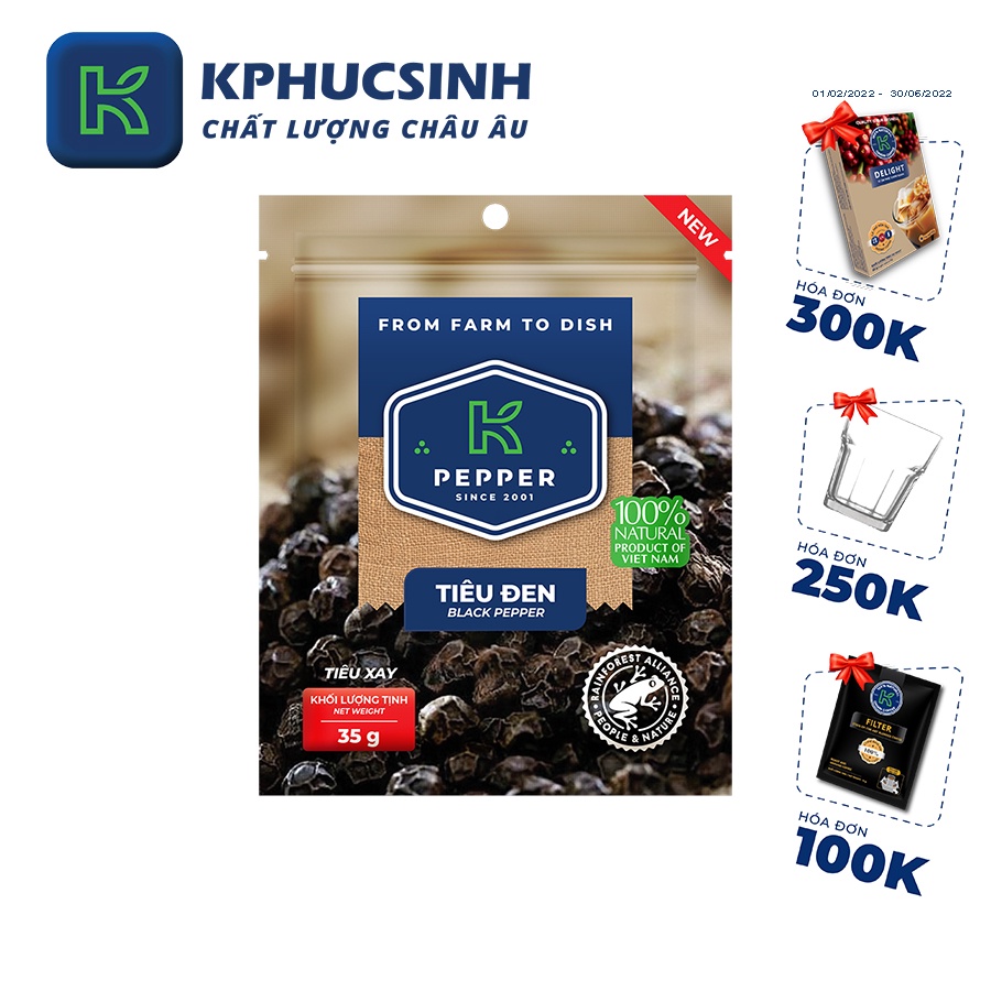 Tiêu đen xay k pepper 35g Kphucsinh