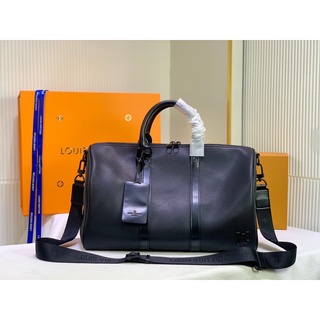Túi xách du lịch da thật nhập khẩu thương hiệu thời trang cao cấp Louis Vuitton LV Keepall Bandoulière
