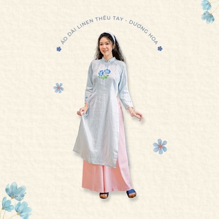 Sumire Store Áo dài linen Thêu tay Dương Hoa
