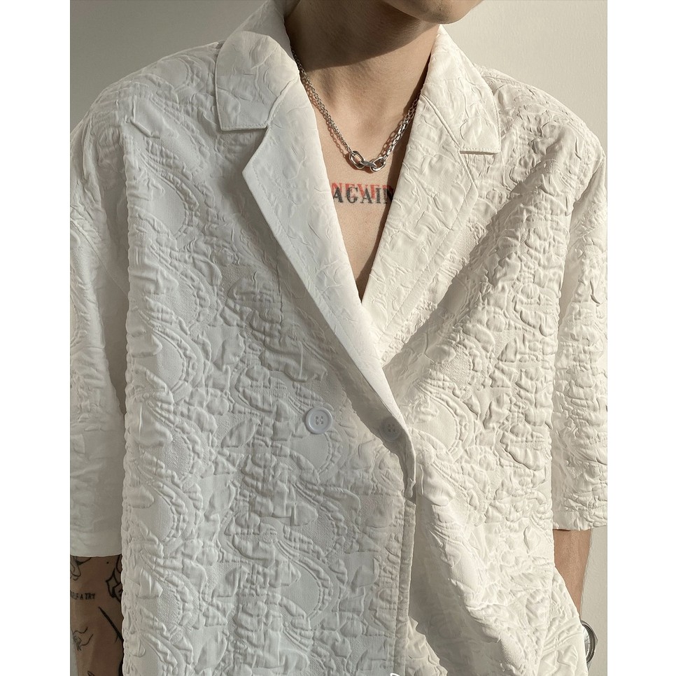 Áo sơ mi ngắn tay dáng rộng in họa tiết cổ điển sành điệu cho nam và nữ