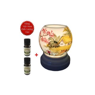 Combo 1 đèn xông tinh dầu + 2 tinh dầu 10ml xả chanh