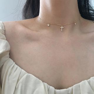 Dây Chuyền Bạc Mặt Thánh Giá Đơn Giản Xinh Xắn Cho Nữ