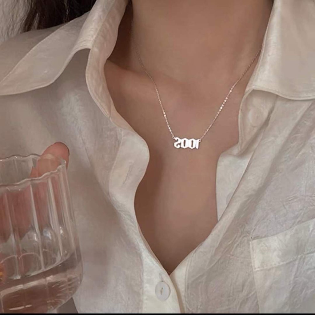 Dây chuyền bạc năm sinh số theo yêu cầu DaLiA Jewelry đủ màu vàng trắng chuẩn bạc ta S999