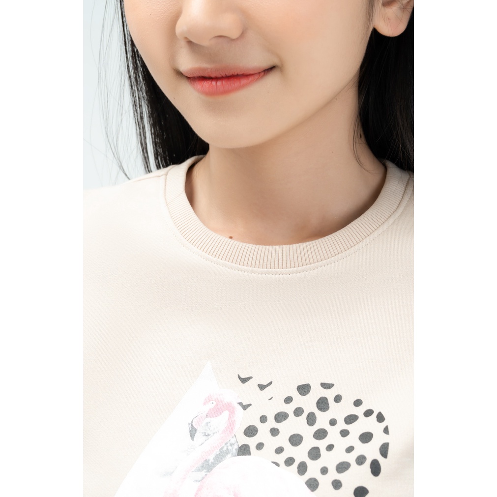 Áo nỉ nữ YODY cổ tròn sợi cotton Eco in hình Flamingo ATN4424 | BigBuy360 - bigbuy360.vn