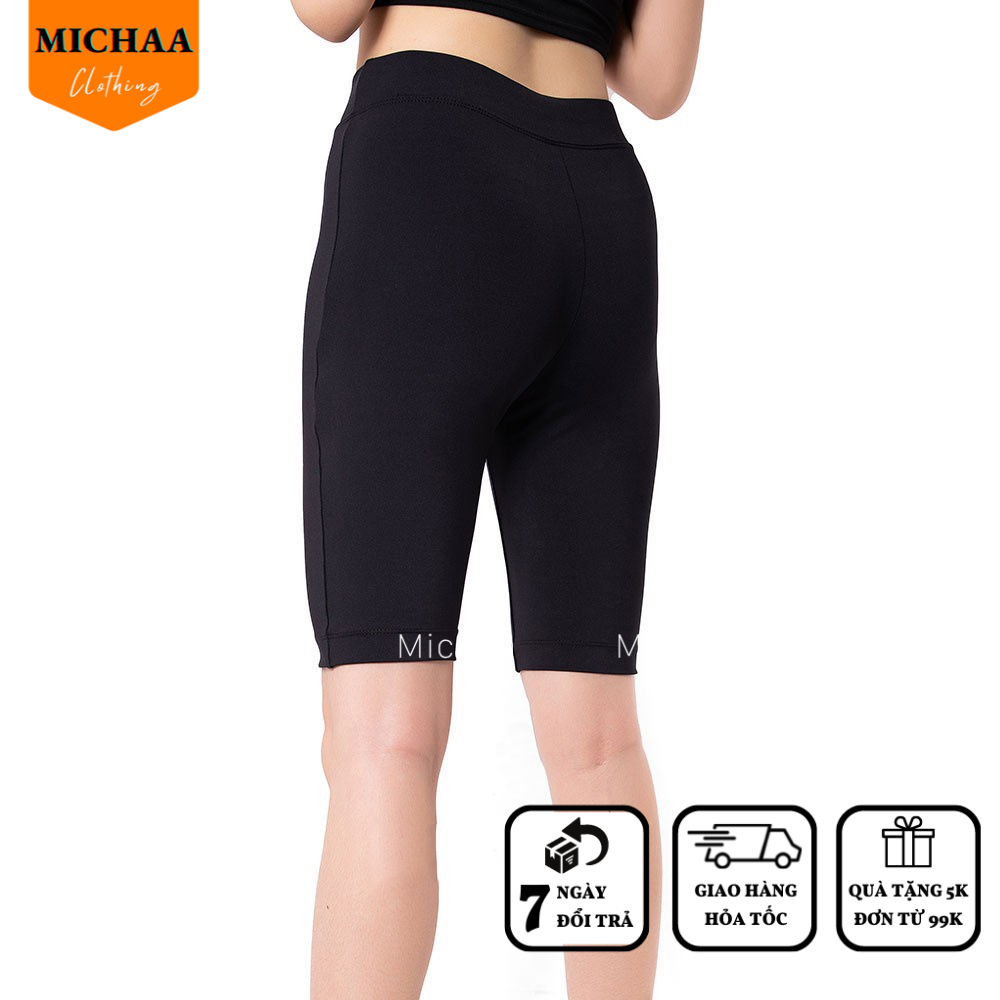 Quần LEGGING NGẮN Nữ Lưng Thun Cao Tôn Dáng Dài 47cm, Thun Co Giãn 4 Chiều, Vải Dày Đẹp Cao Cấp -  MICHAA QU13