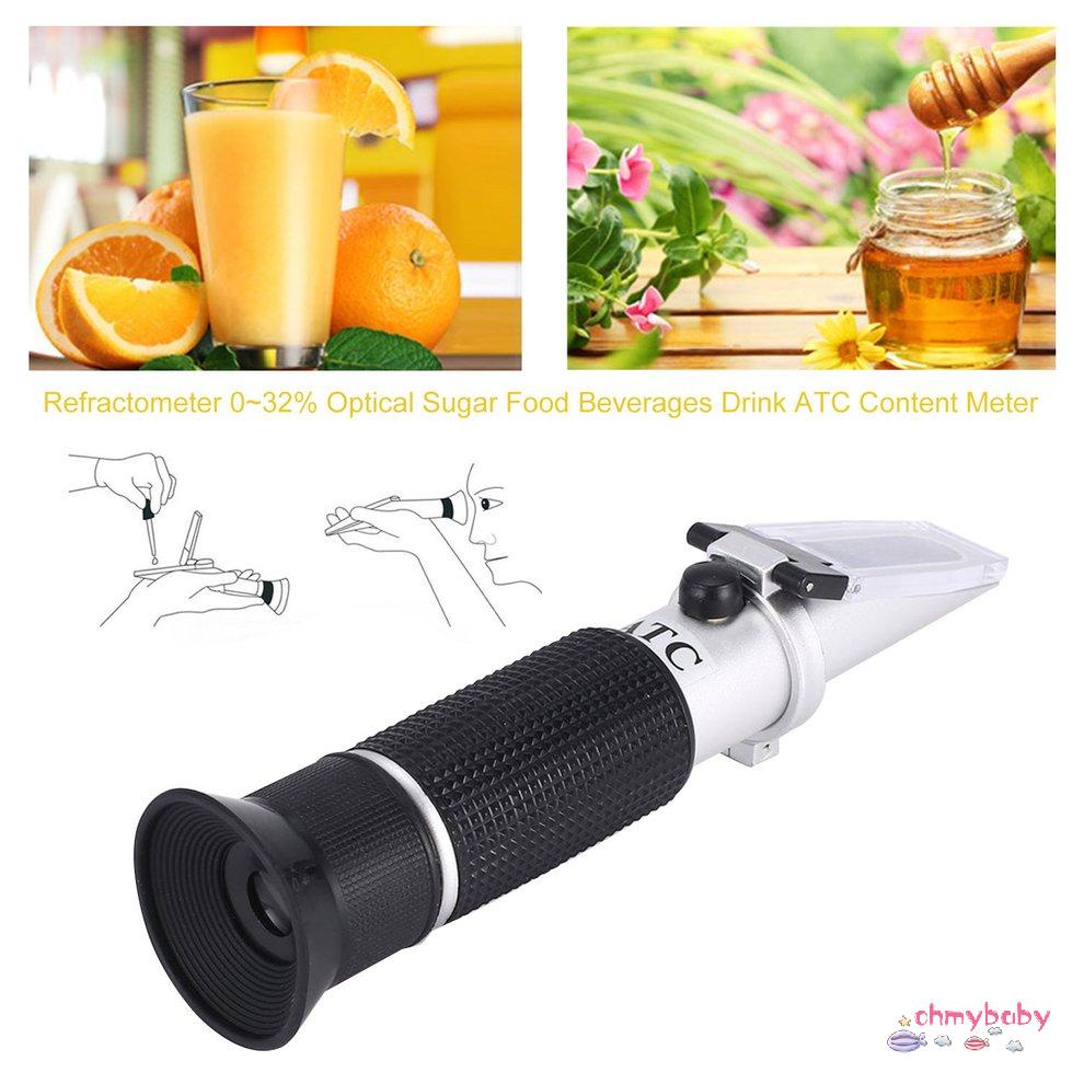 Khúc xạ kế 0 ~ 32% Đường quang Đồ uống Thực phẩm Đồ uống Máy đo hàm lượng ATC [8/18]