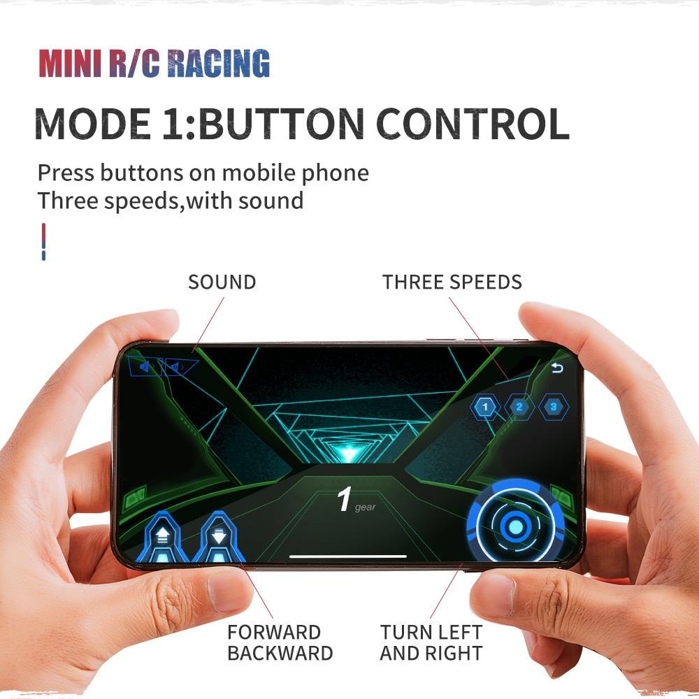 2.4g 1 / 58 Mini RC Điều Khiển Từ Xa Đua Xe Ô Tô Có Ánh Sáng APP Điều Khiển Nhiều Người Chơi Xe Drift-Buggy Bluetooth radio Đồ Chơi Kid