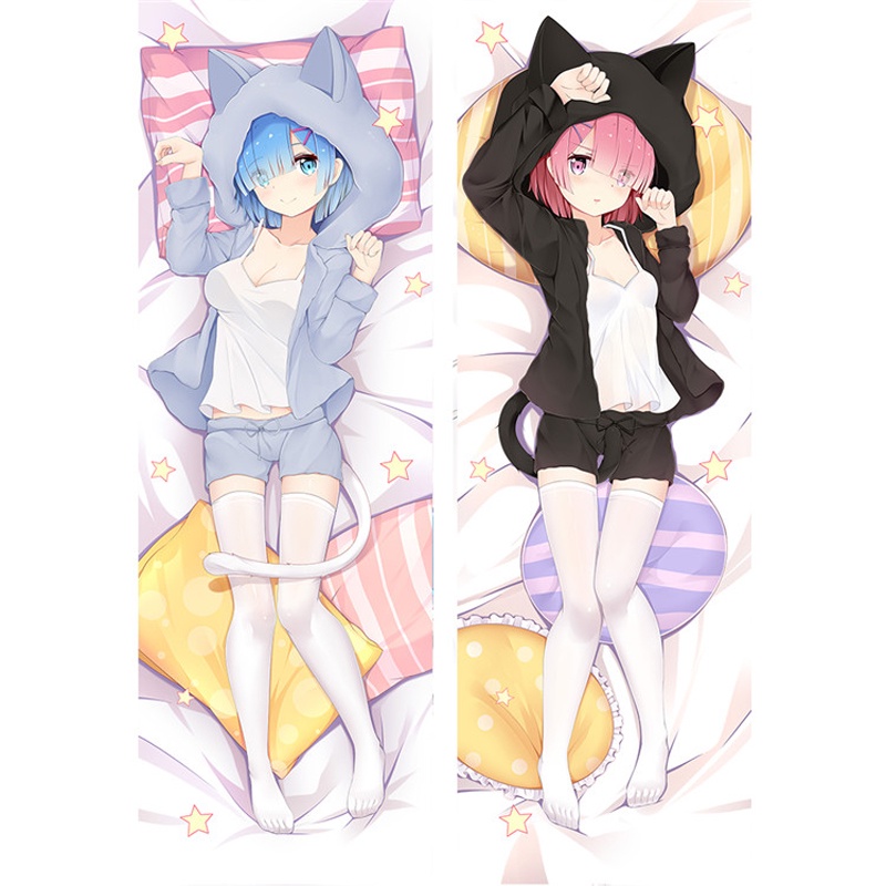 Vỏ Gối in Hình Nhân Vật Anime Re Zero Starting Life in Another Rem Ram Dakim Sakura Ôm Body Sáng Tạo