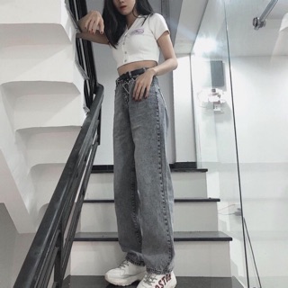 Quần Jeans Culottes dài