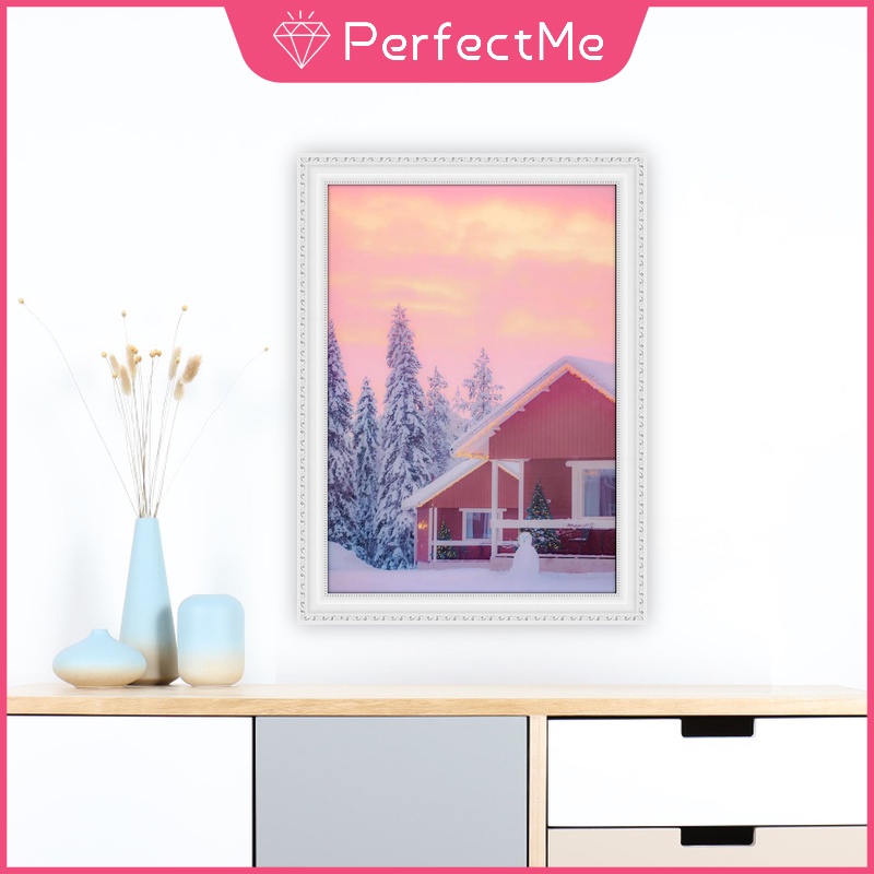 Bộ tranh đính đá 5d họa tiết phong cảnh giáng sinh độc đáo 2 kích thước tùy chọn