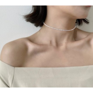 Vòng Cổ Choker Đính Hạt Trắng Phong Cách Bohemian Thời Trang Thanh Lịch Dành Cho Nữ