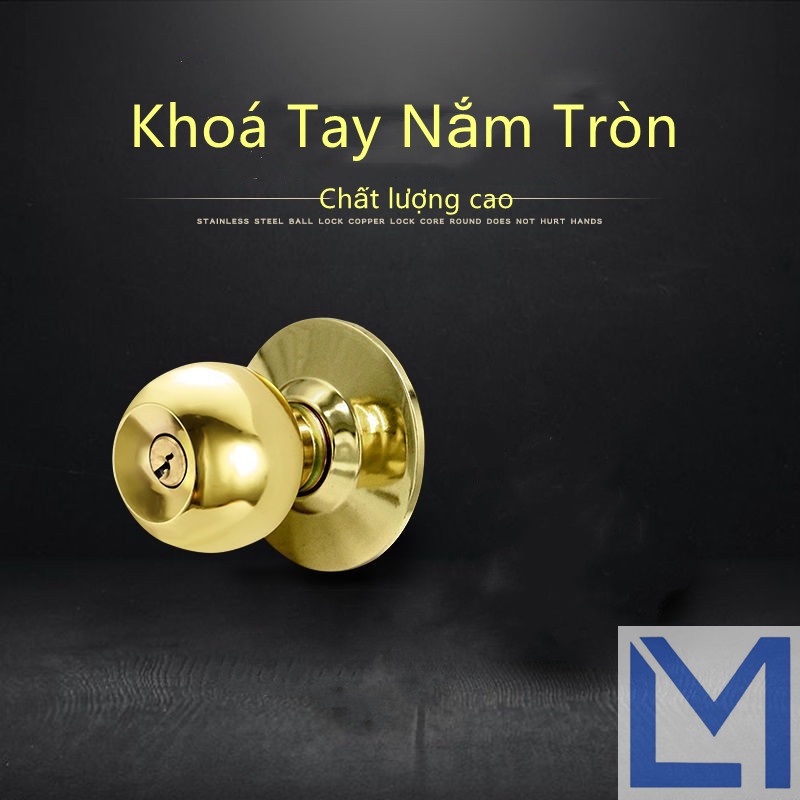 Ổ Khoá inox Tay Nắm Tròn dùng cho phòng ngủ, phòng tắm bền đẹp khoá nhà vệ sinh