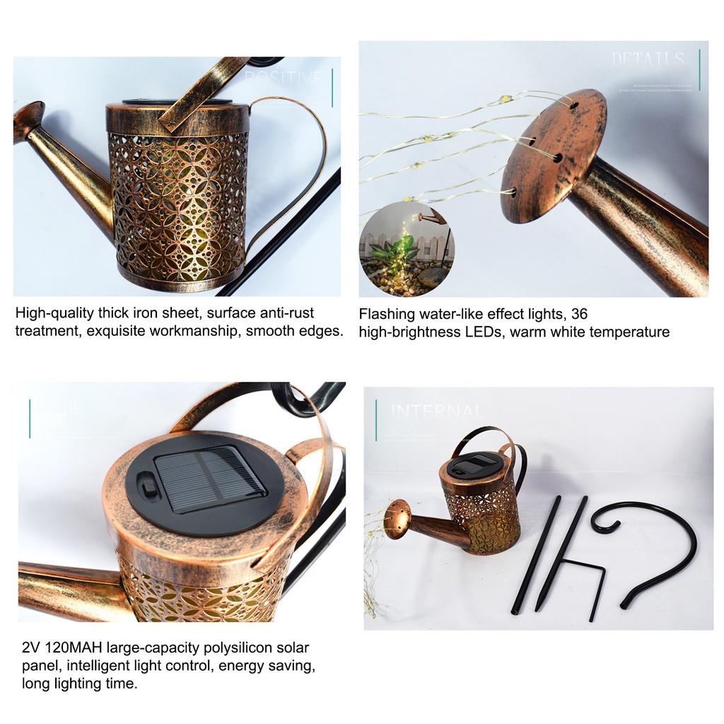 Bình Tưới Nước Có Đèn Trang Trí Sân Vườn