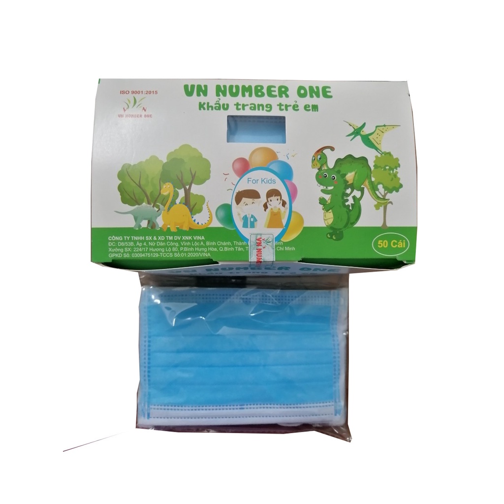 Khẩu Trang Y Tế Trẻ Em Number One Hộp 50 Cái Hoạ Tiết hoặc màu Ngẫu Nhiên