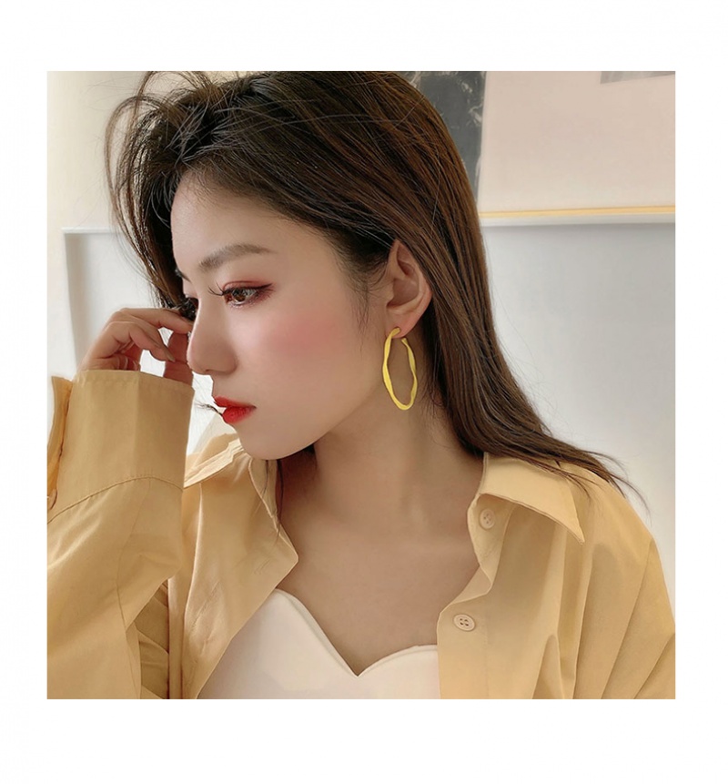 Korea Fashion Simple Pendant Earrings Enamel Flower Stud Earrings