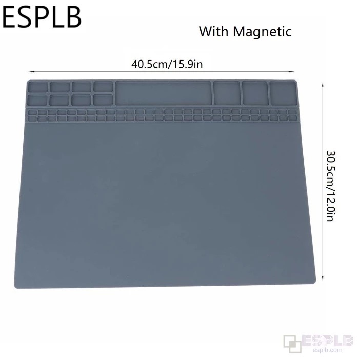 Tấm Lót Cách Nhiệt Từ Tính Bằng Silicon Cỡ Lớn 405mm * 305mm Màu Xám / Xanh Dương Chuyên Dụng Sửa Chữa BGA