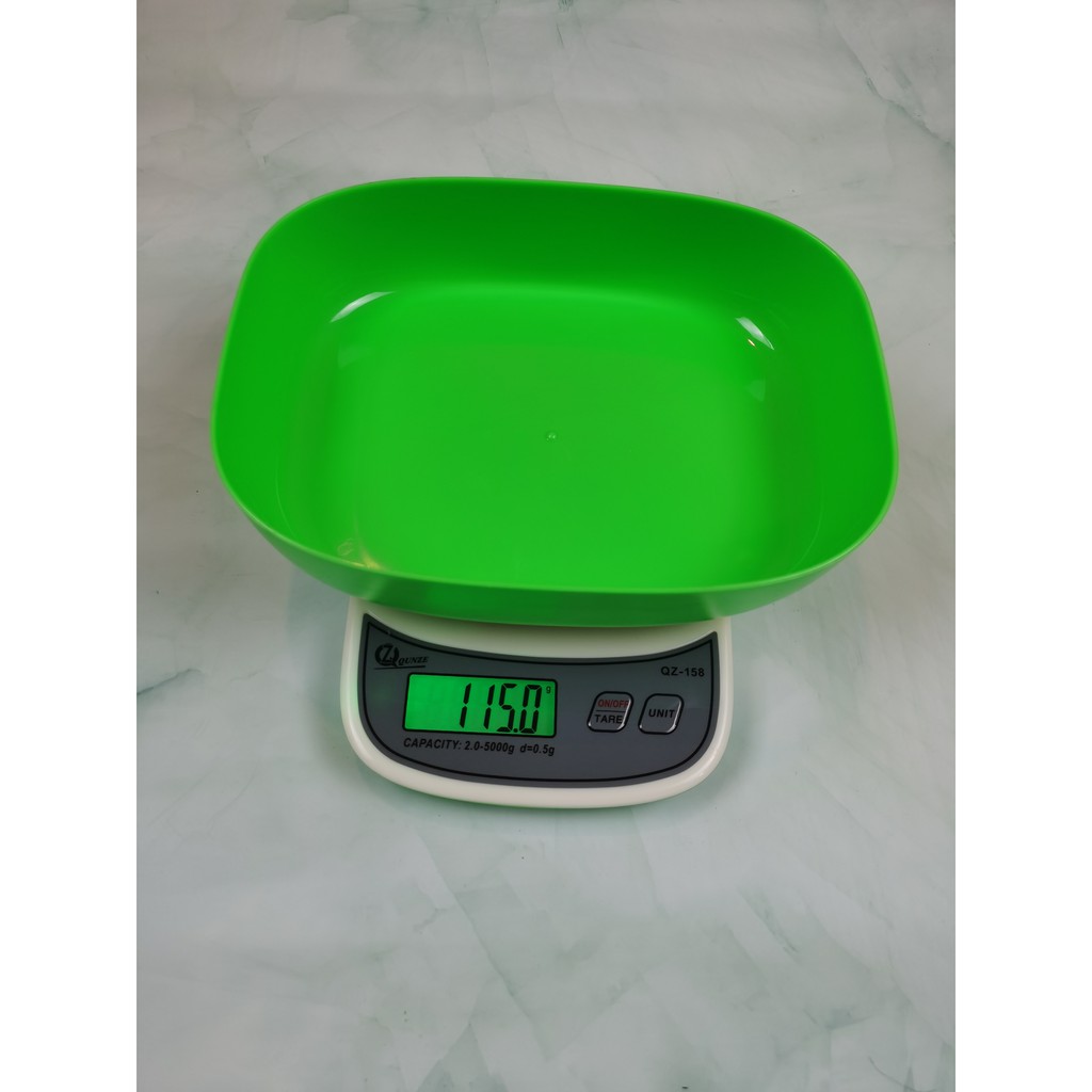 Cân Điện Tử  Mini Nhà Bếp QZ 158  5kg  Tặng Kèm Khay