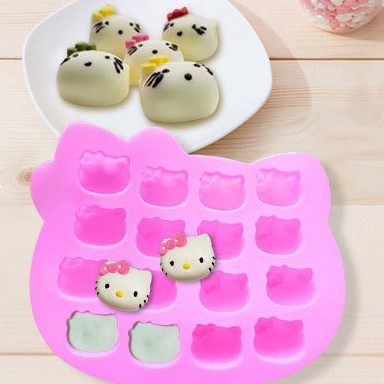 Khuôn silicon làm bánh hình mèo Hello Kitty