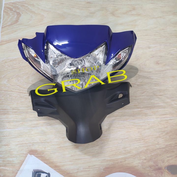 Bộ ốp đầu xe SIRIUS Phanh Đĩa 3 món: ốp đầu, gáy đen và pha đèn kèm bóng
