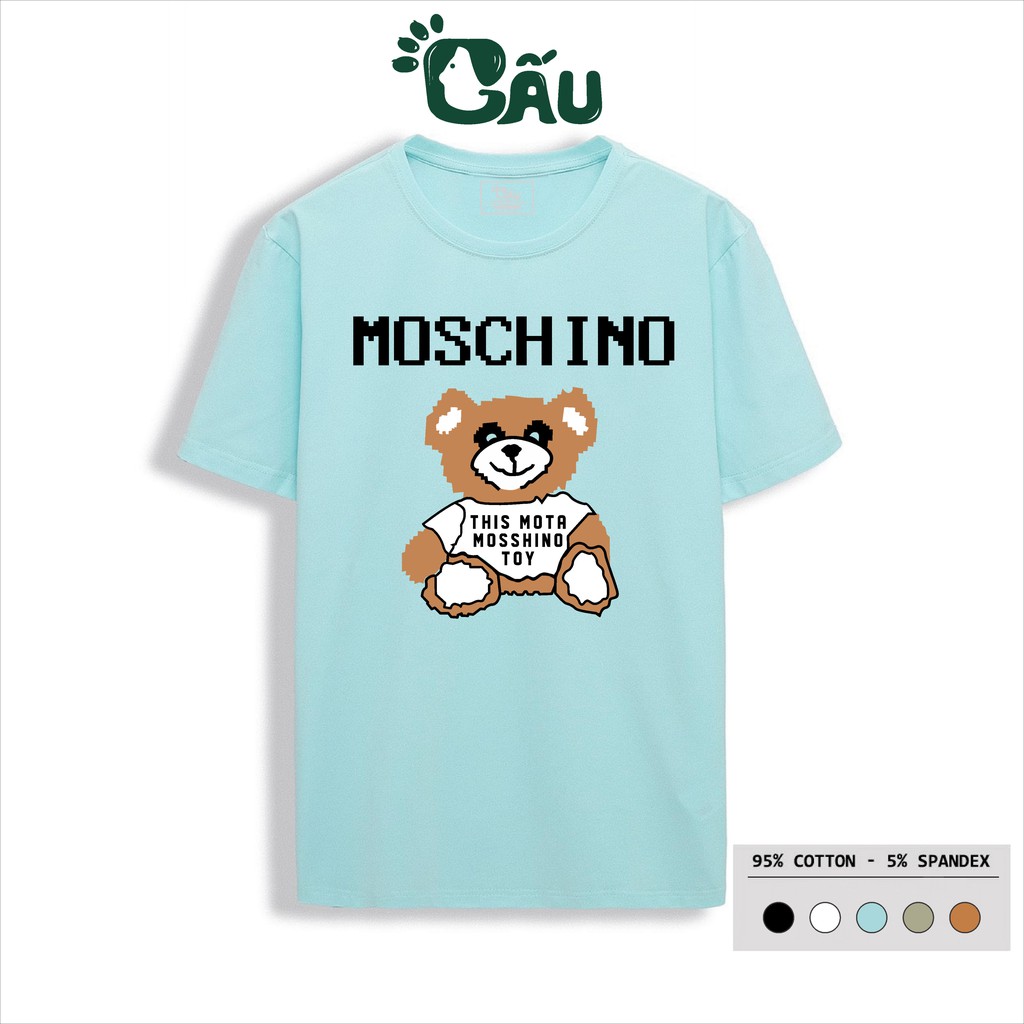 Áo thun nam GẤU 194 cổ tròn tay ngắn vải coton co dãn, dày dặn, form regular fit - Gấu Moschino