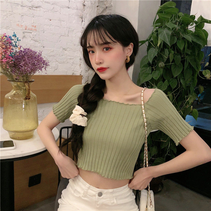 Áo Thun Nữ Tay Ngắn Trễ Vai Ôm Dáng Quyến Rũ