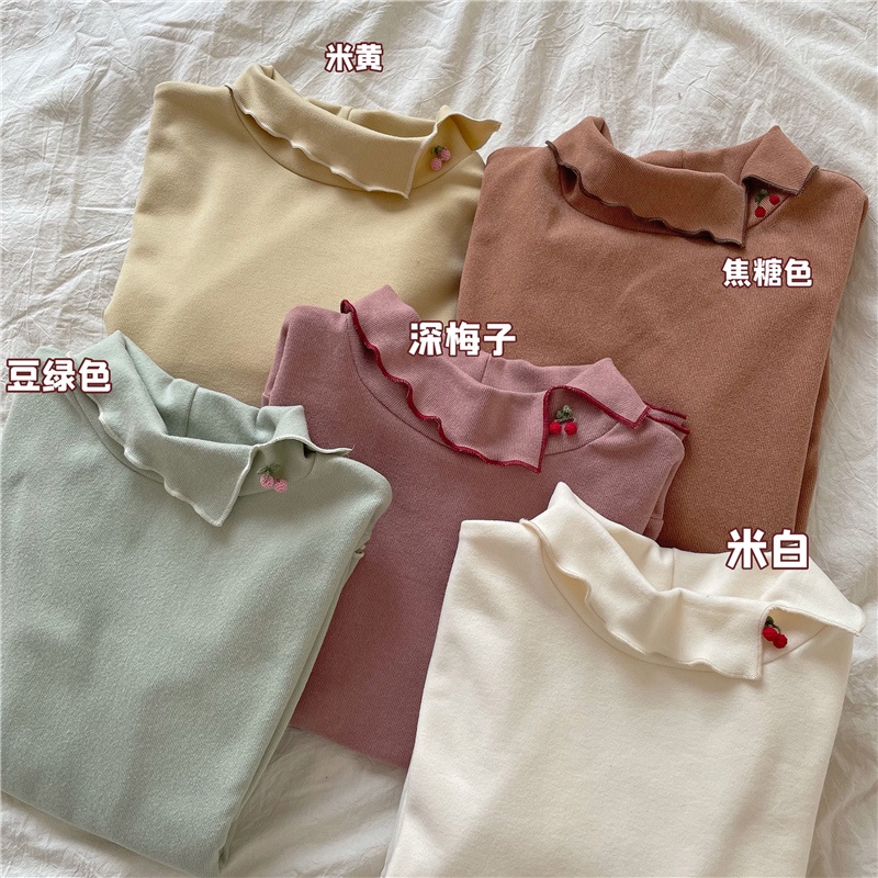 Áo Thun Cổ Cao Nhiều Màu Sắc Thời Trang Thu Đông Mới Cho Nữ