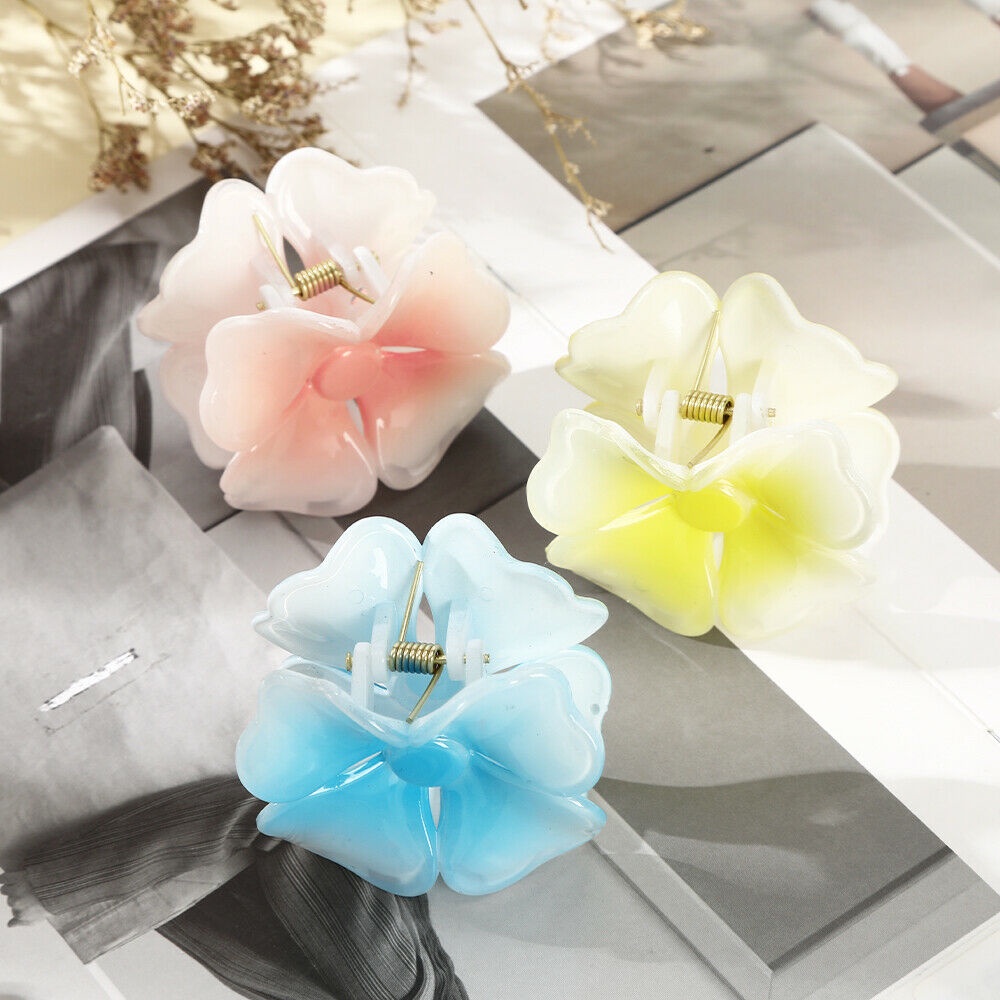 Kẹp tóc Haimeikang mặt hình hoa màu gradient phong cách Hàn Quốc dễ thương cho nữ