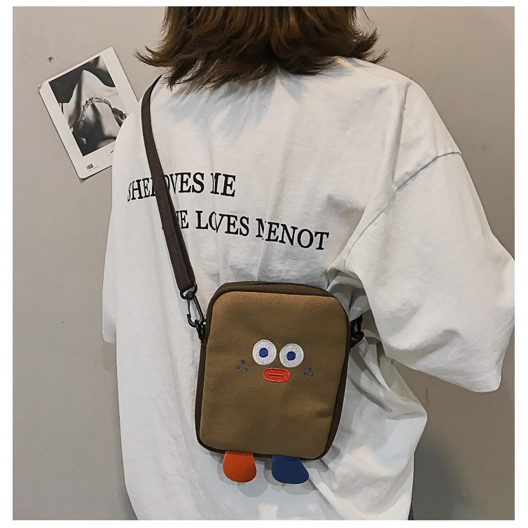 [Mã WASKT410K giảm 10K đơn 50K] Túi Tote Vải VỊT VUÔNG Kiểu Đeo Chéo Nữ Hàn Quốc Ulzzang TX26