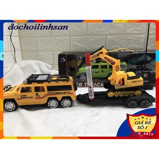 ĐỒ CHƠI XE Ô TÔ CÓ ĐẦU ỦI ĐIỀU KHIỂN 4 CHIỀU KÉO MÁY MÚC