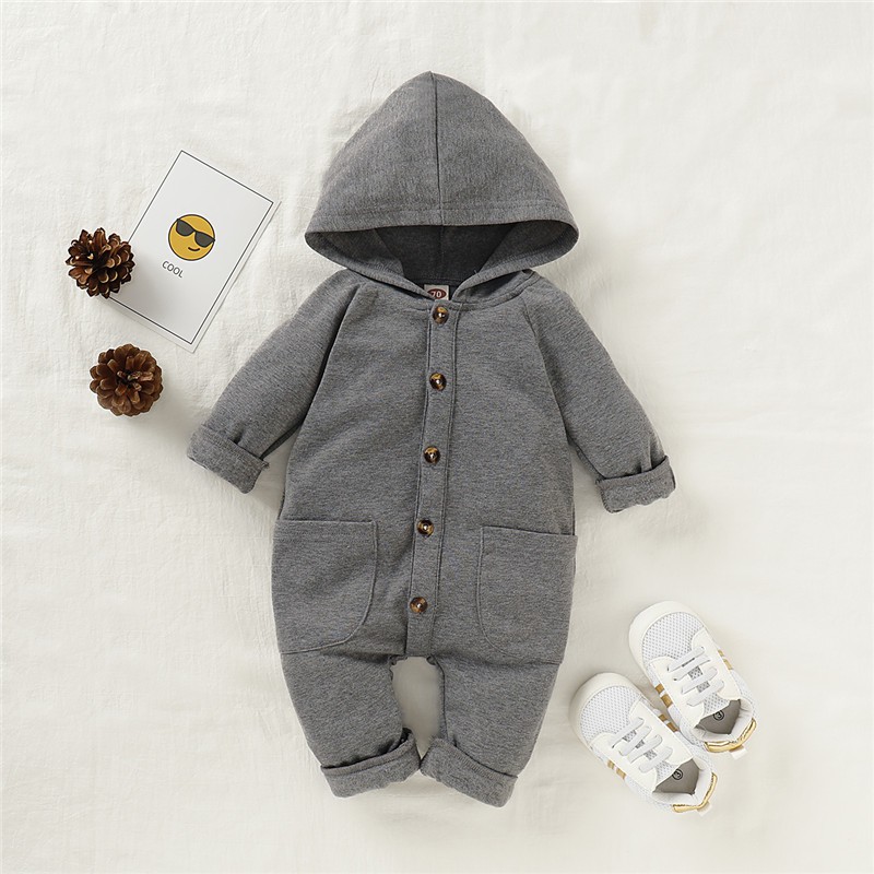 Jumpsuit Cotton Dài Tay Mikrdoo Cho Bé Trai 0-18 Tháng