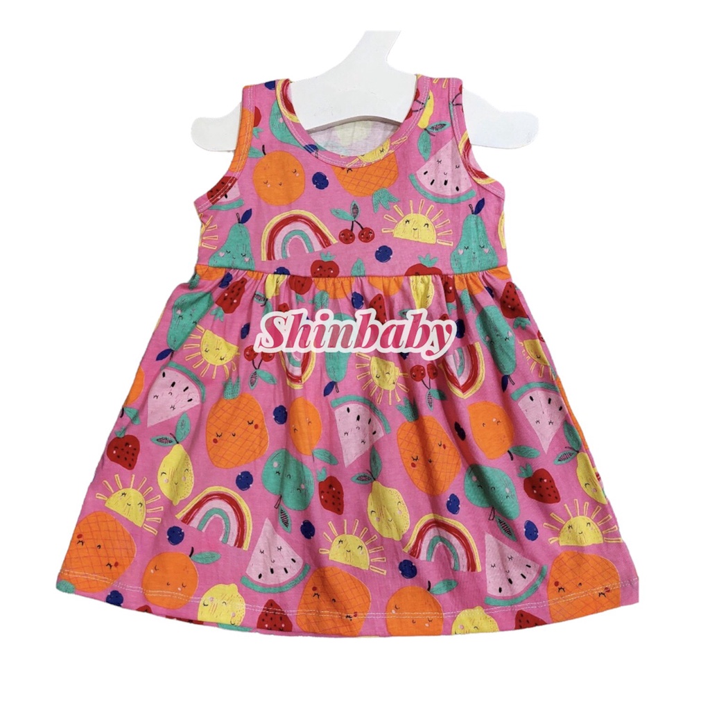 Váy đầm sát nách cotton xuất dư nhiều hoạ tiết đáng yêu cho bé gái