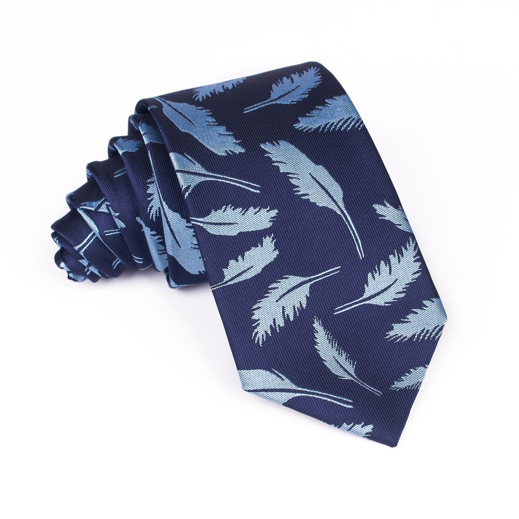 Cà vạt nam 6cm họa tiết lông vũ, nhiều màu.