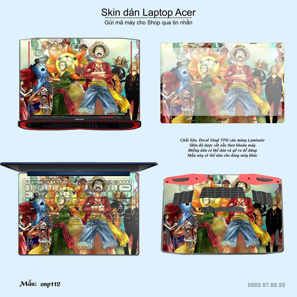 Skin dán Laptop Acer in hình One Piece _nhiều mẫu 12 (inbox mã máy cho Shop)