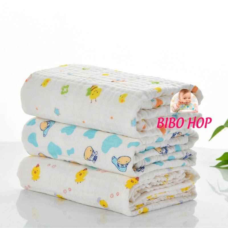 Khăn Tắm Vải Xô Hoa Siêu Thấm 4 Lớp Cho Bé