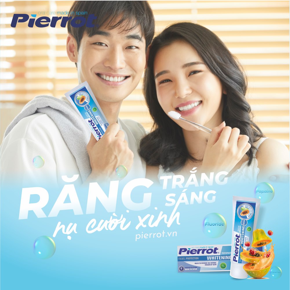 Combo 3 Kem Đánh Răng Làm Trắng Răng PIERROT, Bảo Vệ Men Răng Chiết Xuất Đu Đủ 75ml/Tuýp