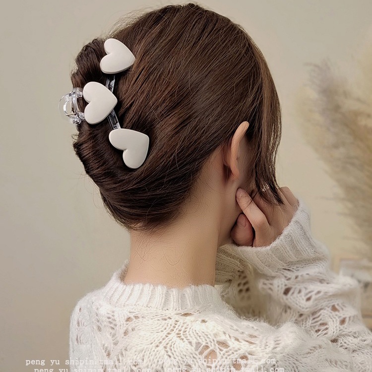 Kẹp tóc càng cua trong suốt hình trái tim phong cách Hàn Quốc nữ tính dể thương - Mely T4-11