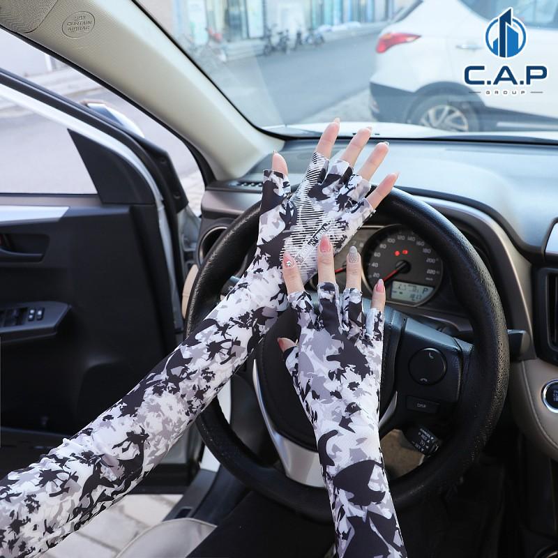 Găng tay chống nắng Nam Nữ bao ống tay dài hở ngón Thể thao đi lái xe câu cá - 0V2/08IV