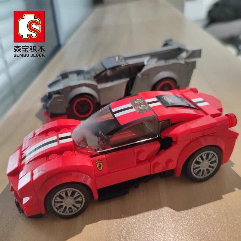 Lắp ráp Xe đua Famous Car 607057 Lamborghini Poision 607058 Dodge Viper 607059 Ferrari 488 Pista 607060