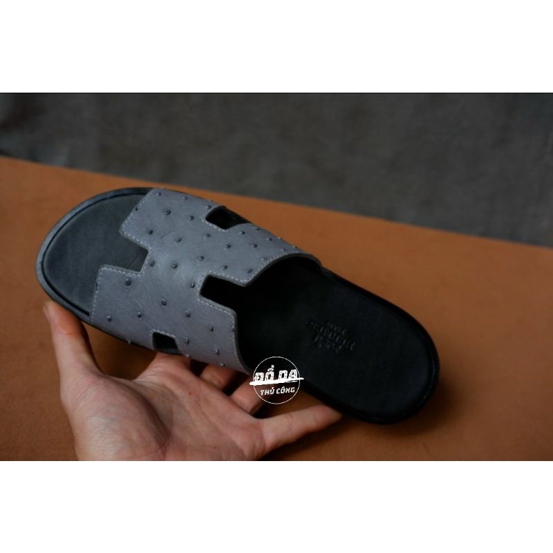 Dép Hermès nam da đà điểu