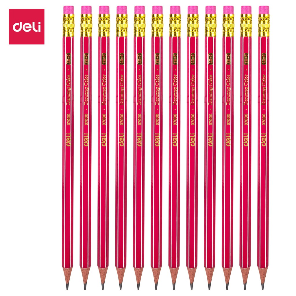 DELI - 37000 Bút chì lục giác 2B, bút chì gỗ học sinh giá rẻ CHÍNH HÃNG