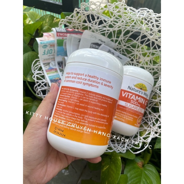 VIÊN KẸO NHAI NATURE’S WAY VITAMIN C SUGARLESS LỌ 300 VIÊN CHÍNH HÃNG