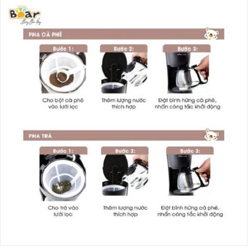 (BẢN QUỐC TẾ) Máy Pha Cafe, Máy Pha Trà Tự Động Bear VF-B06V2 - Bảo hành 18 tháng