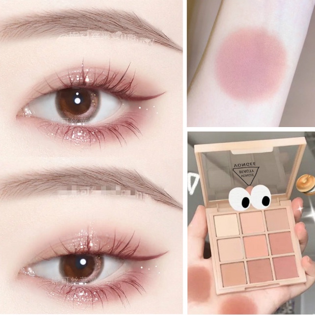Bảng phấn mắt 9 màu sắc hiệu ứng lì trang điểm tự nhiên