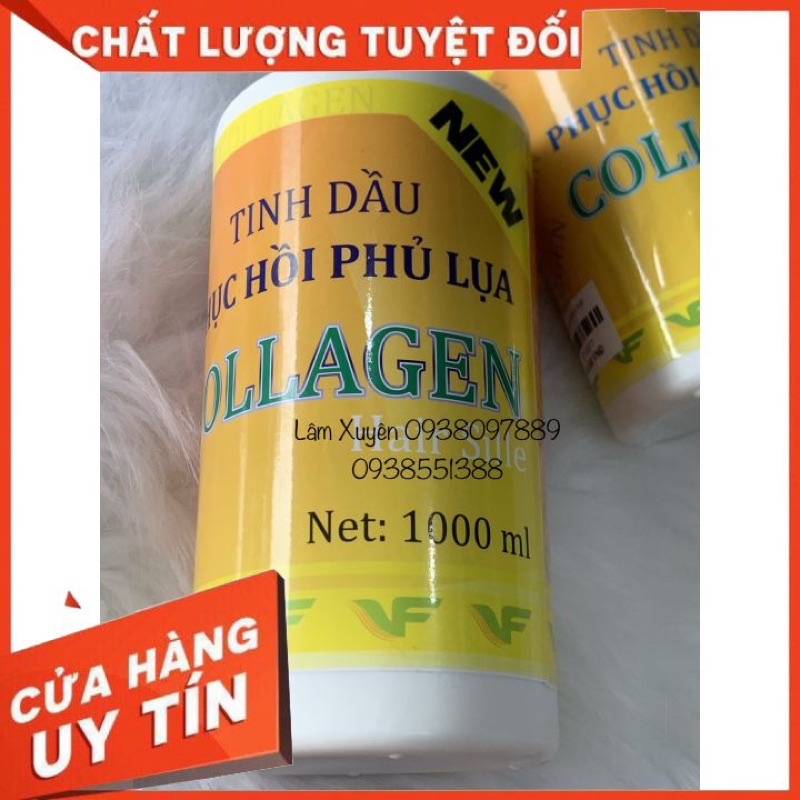 [FREESHIP] Tinh dầu serum phục hồi phủ lụa 1000ml pha hoá chất uốn duỗi nhuộm phủ bóng TVF màu vàng bảo vệ tóc bóng tóc