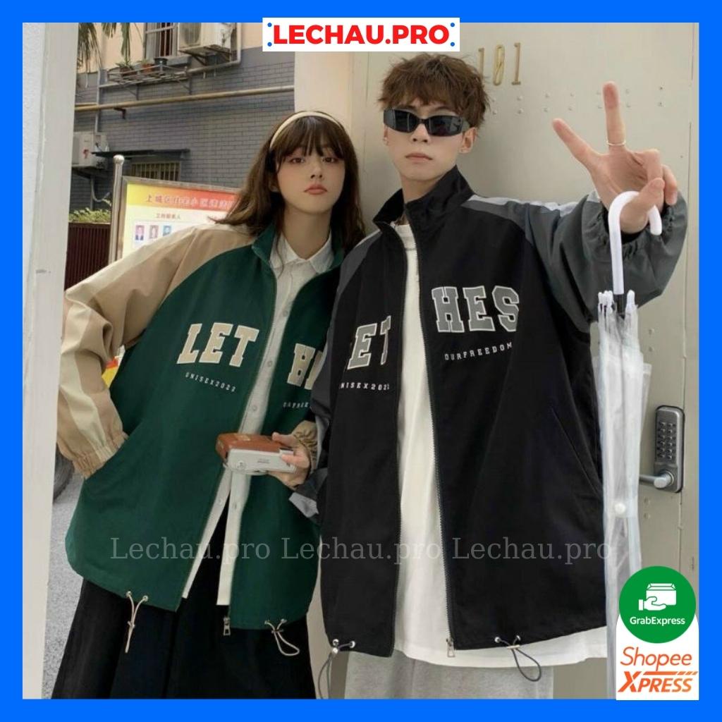 Áo khoác dù unisex form rộng jacket LETHES nam nữ 2 lớp mềm mịn LECHAU